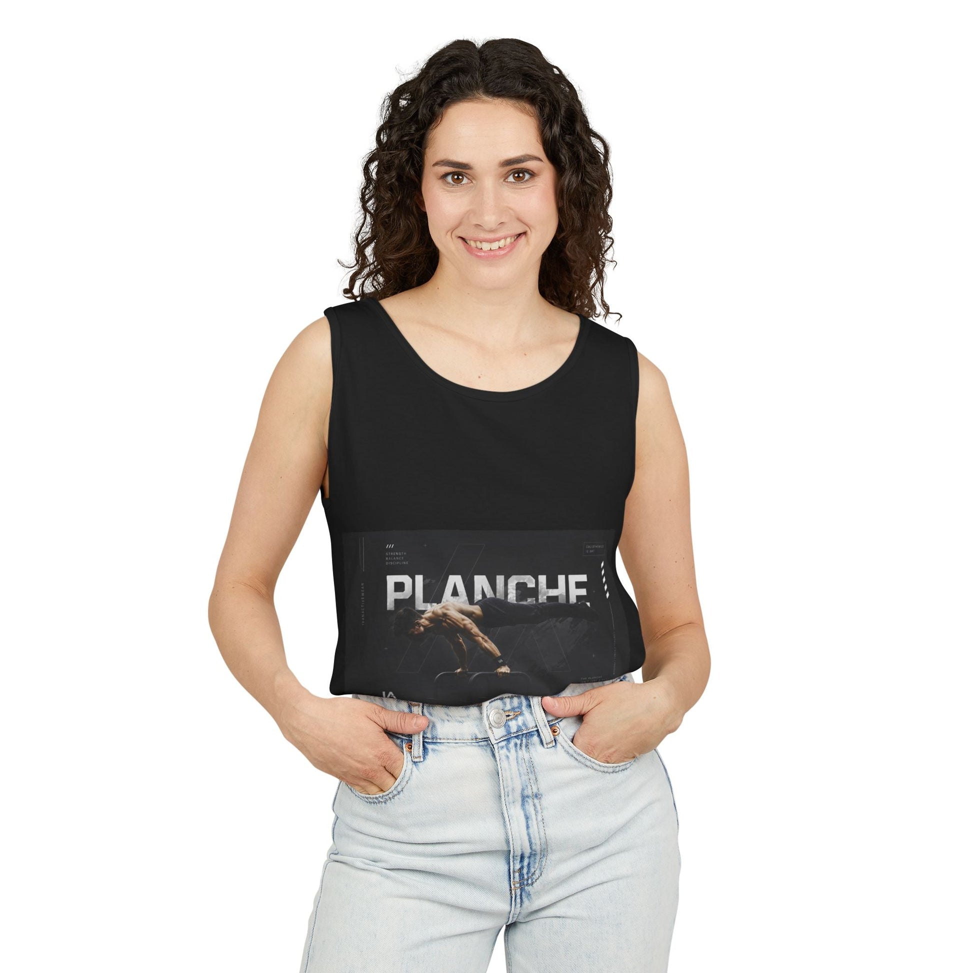 Planches Surfer Graphic Tank Top — Vintage Surf Photo "Planche" Printify