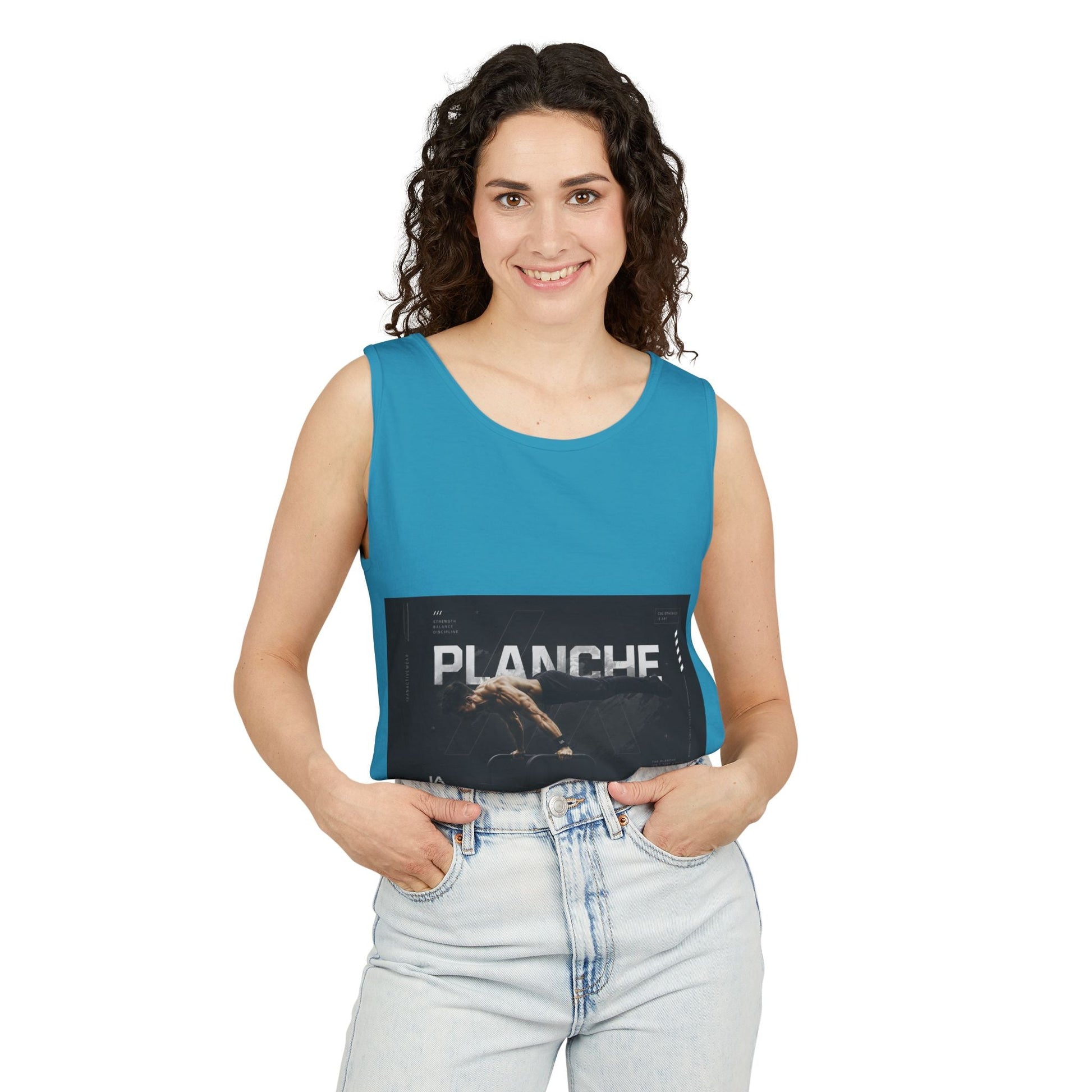Planches Surfer Graphic Tank Top — Vintage Surf Photo "Planche" Printify