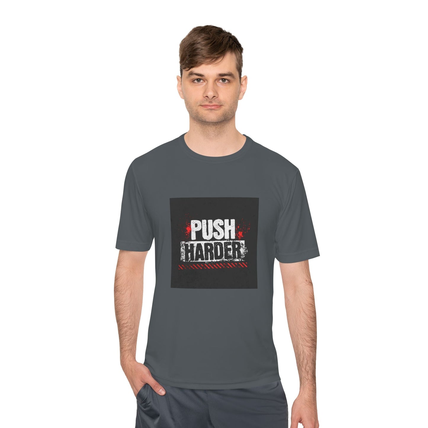 Push Harder Performance Tee — Motivational Gym Workout Shirt Printify