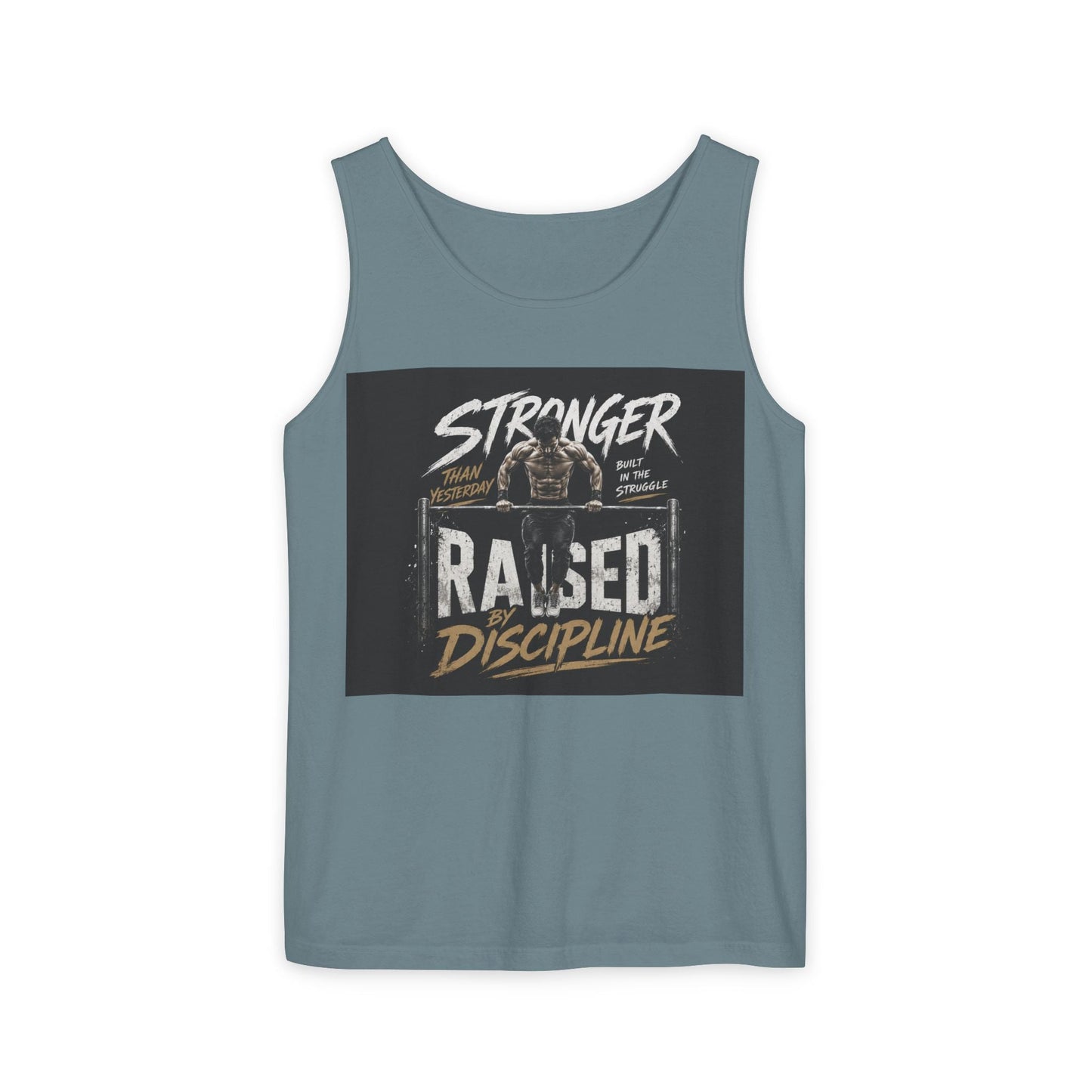 Raised By Discipline Tank Top — Stronger Motivational Gym Tee Printify