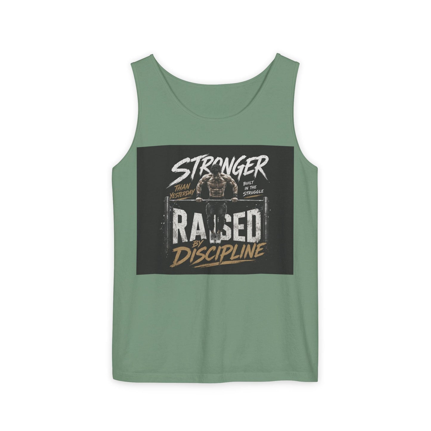 Raised By Discipline Tank Top — Stronger Motivational Gym Tee Printify