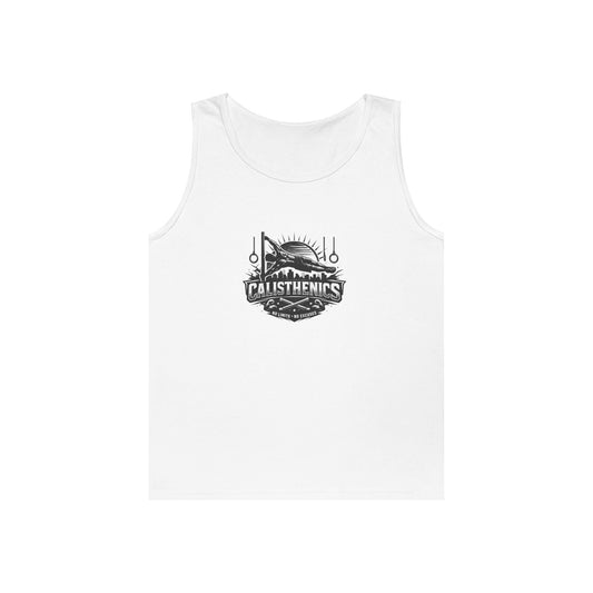 Calisthenics Badge Tank Top — Vintage Fitness Logo Workout Shirt Printify