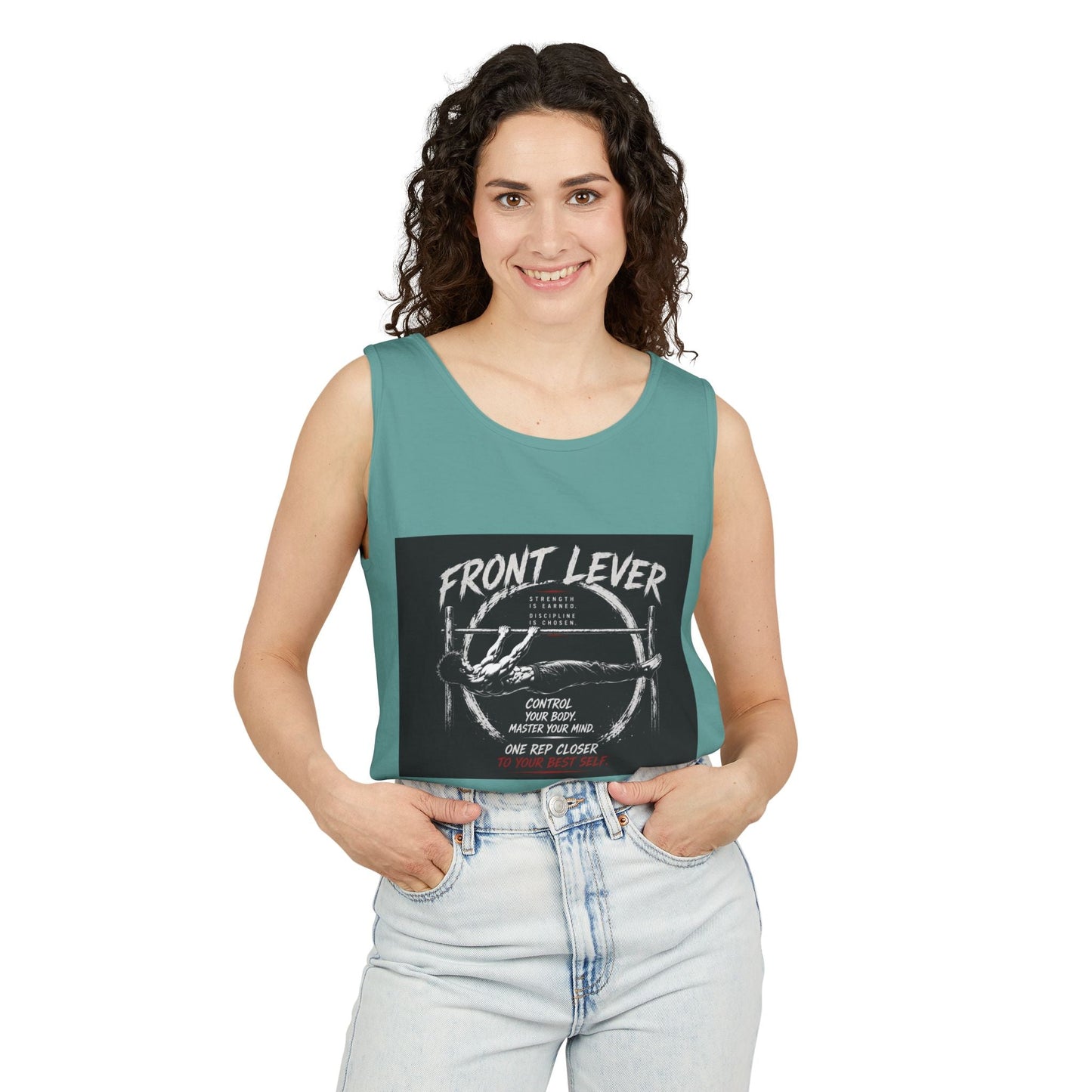 Front Lever Vintage Gym Tank Top — Calisthenics Training Shirt Printify