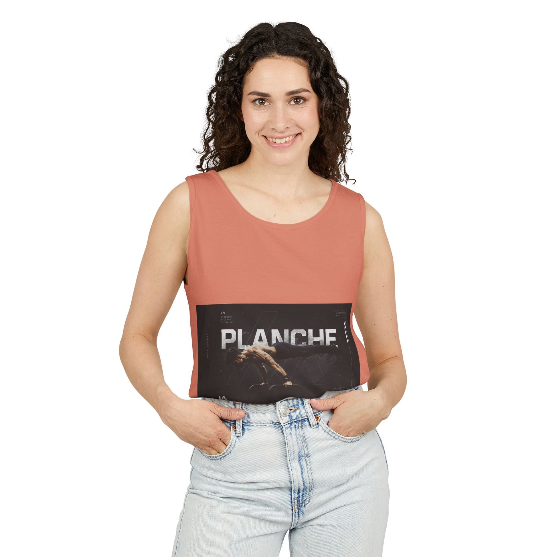Planches Surfer Graphic Tank Top — Vintage Surf Photo "Planche" Printify
