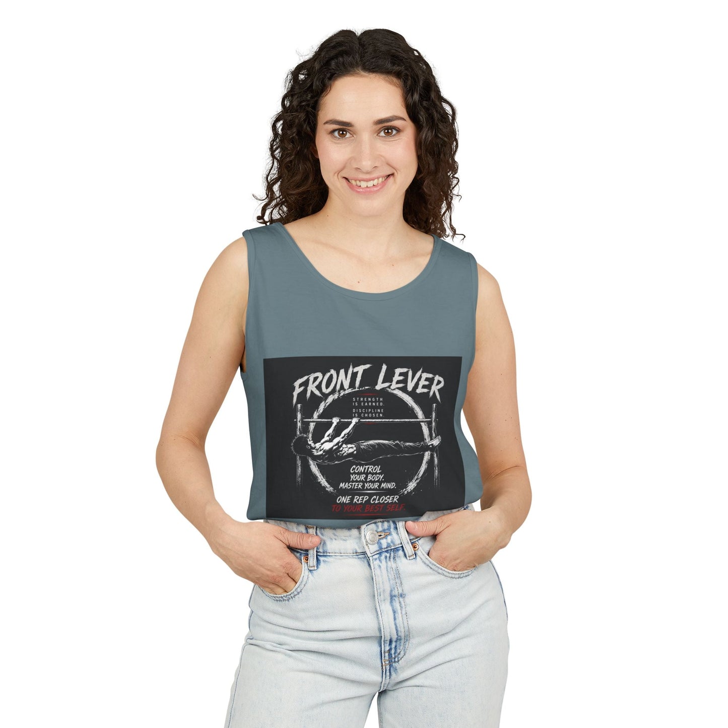 Front Lever Vintage Gym Tank Top — Calisthenics Training Shirt Printify