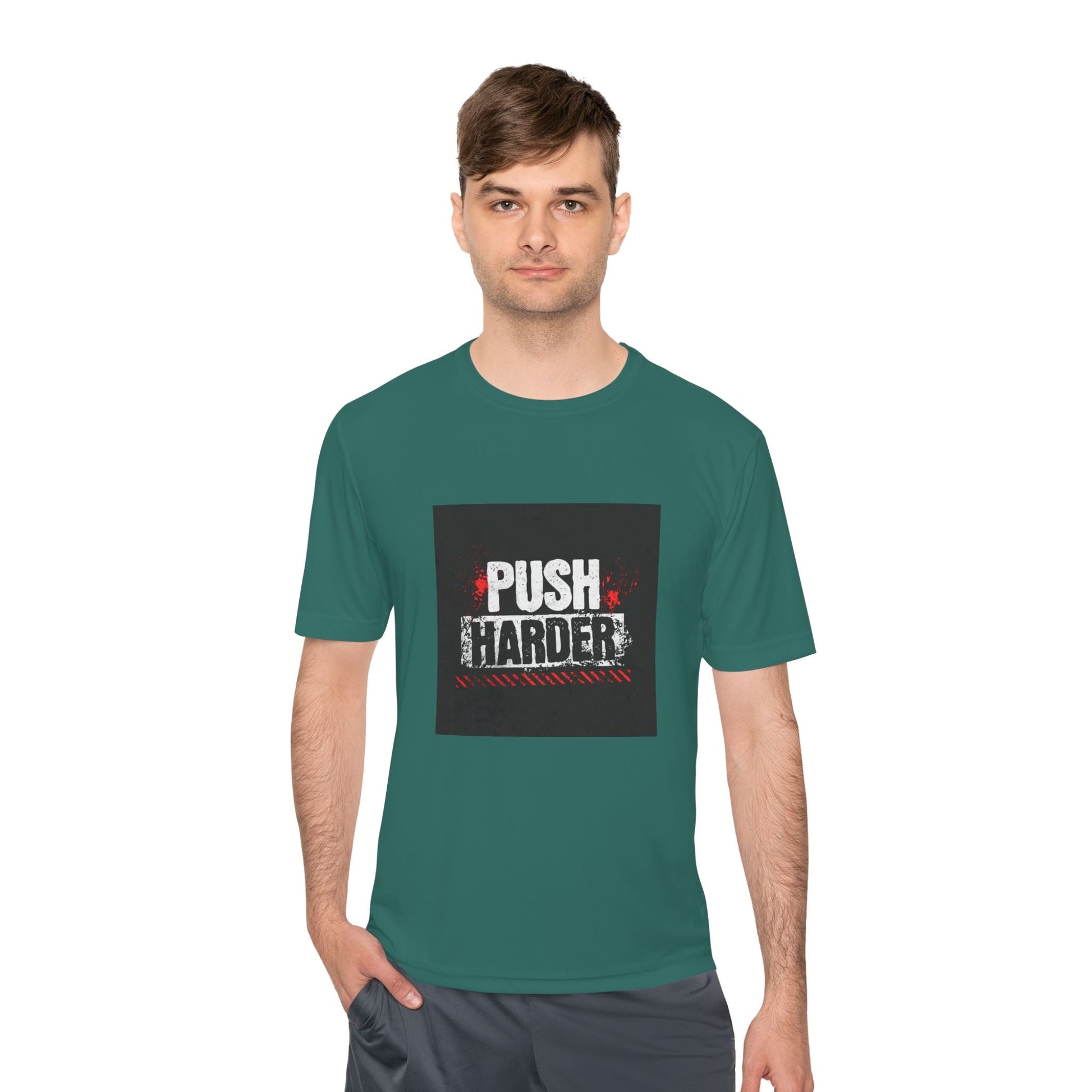 Push Harder Performance Tee — Motivational Gym Workout Shirt Printify
