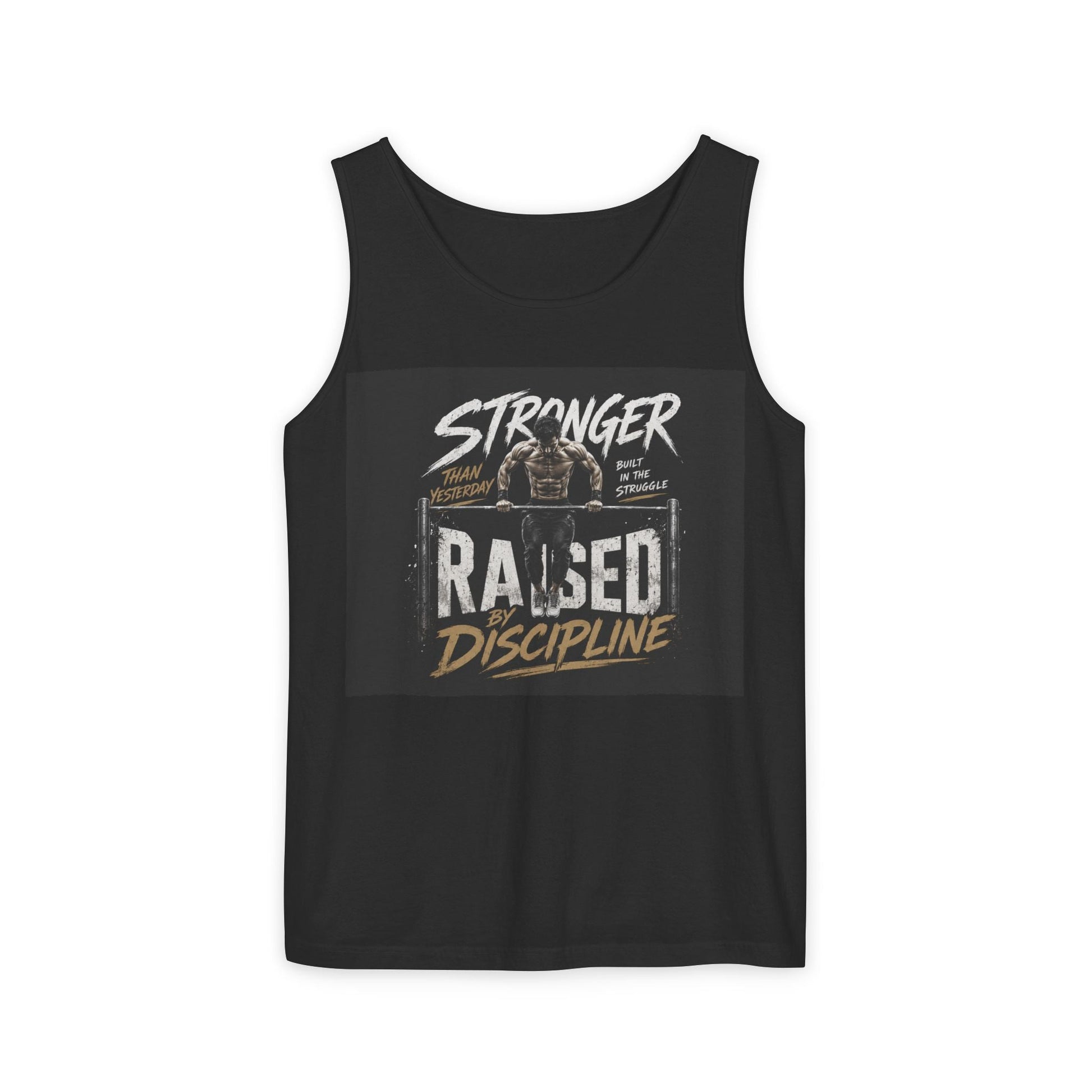Raised By Discipline Tank Top — Stronger Motivational Gym Tee Printify