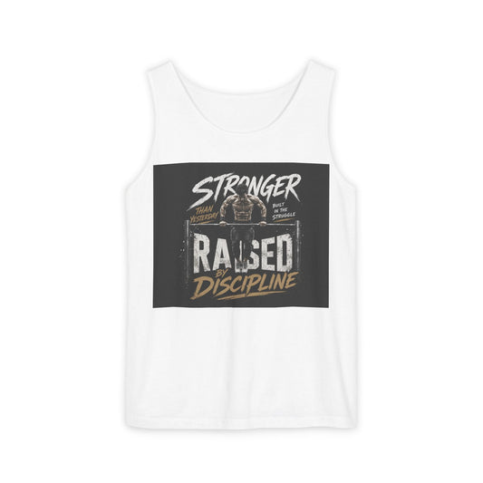 Raised By Discipline Tank Top — Stronger Motivational Gym Tee Printify