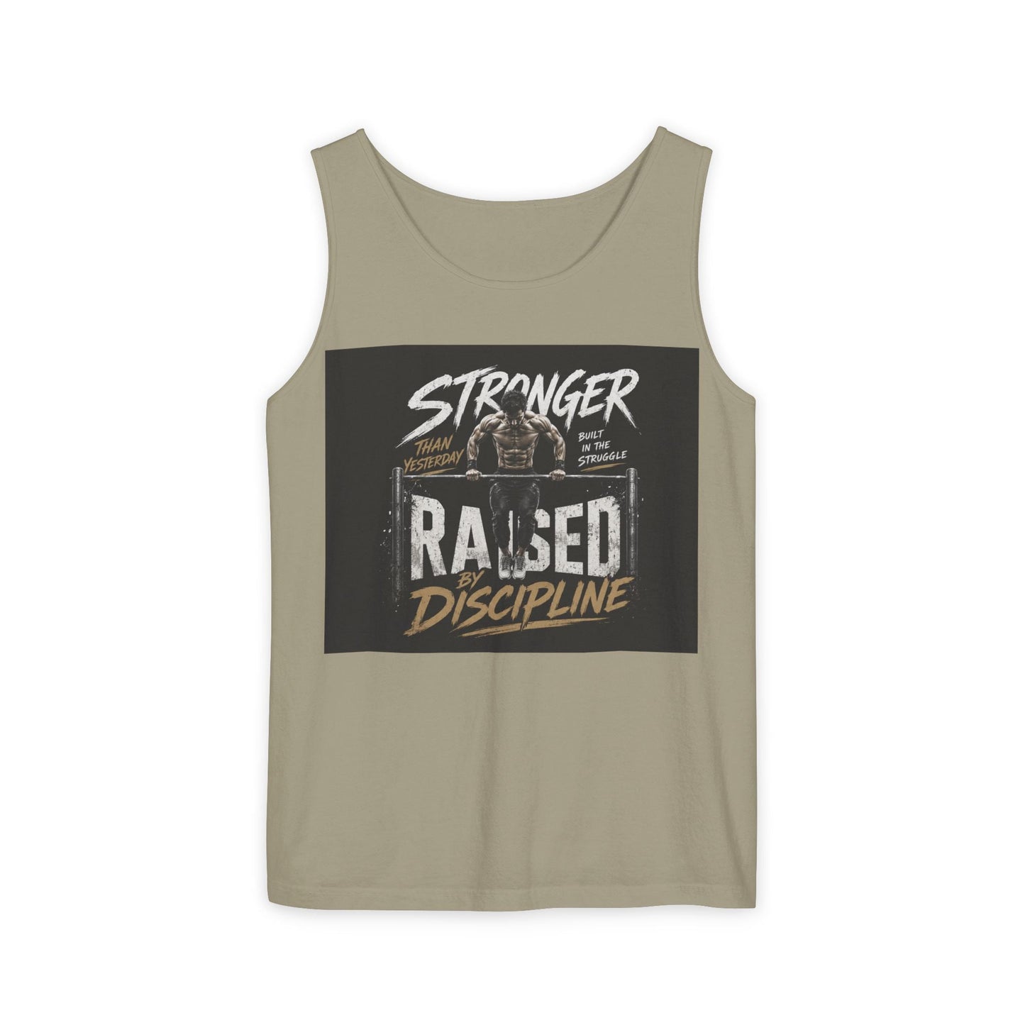 Raised By Discipline Tank Top — Stronger Motivational Gym Tee Printify