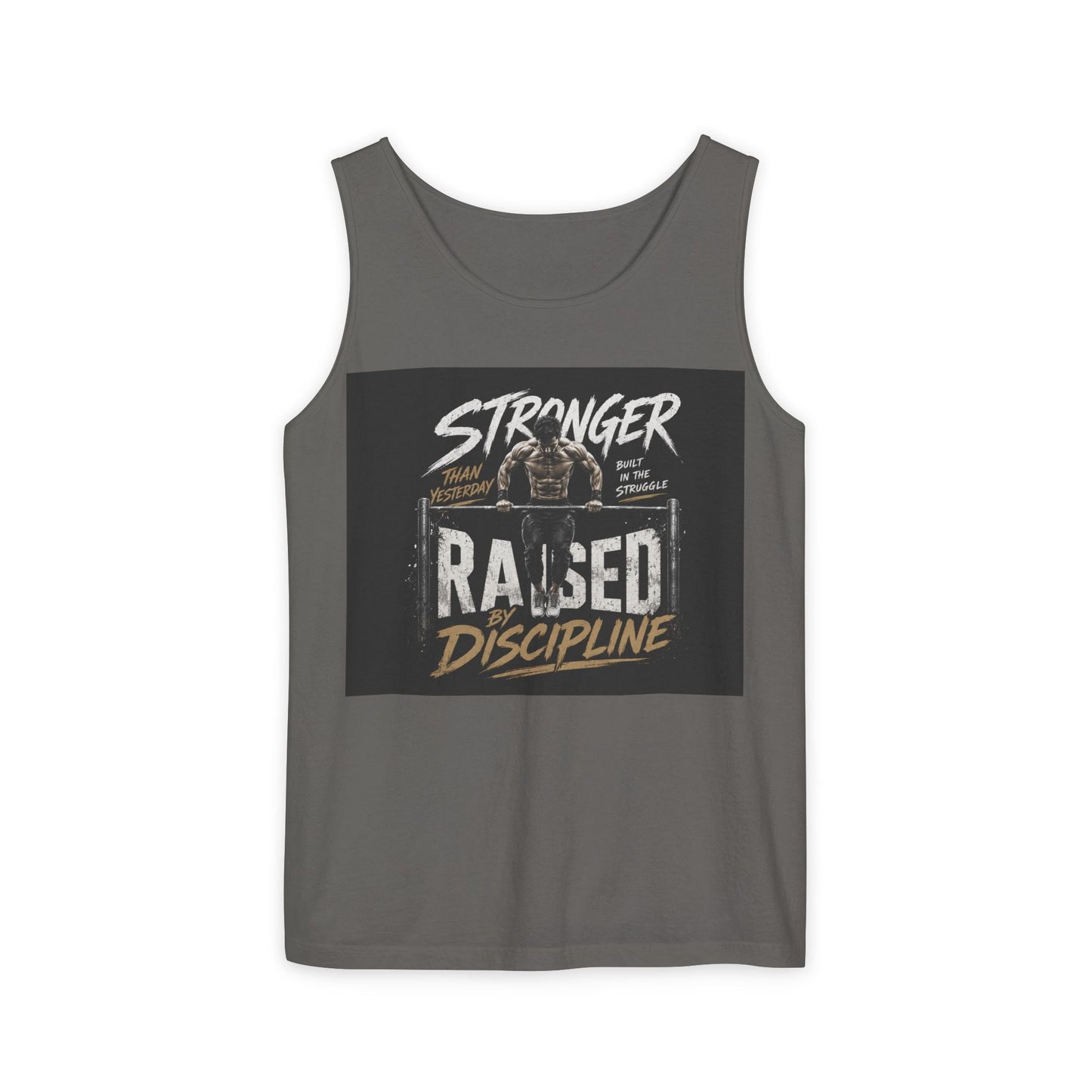 Raised By Discipline Tank Top — Stronger Motivational Gym Tee Printify