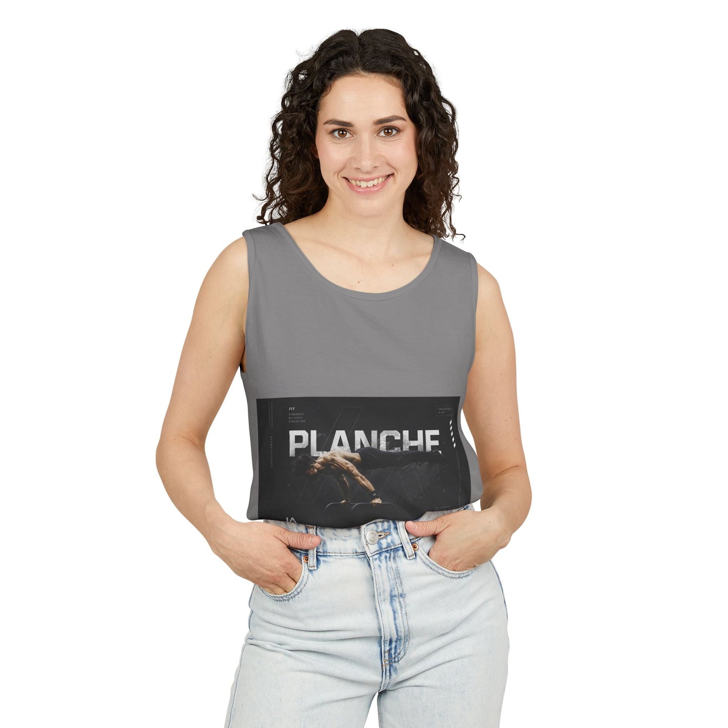 Planches Surfer Graphic Tank Top — Vintage Surf Photo "Planche" Printify