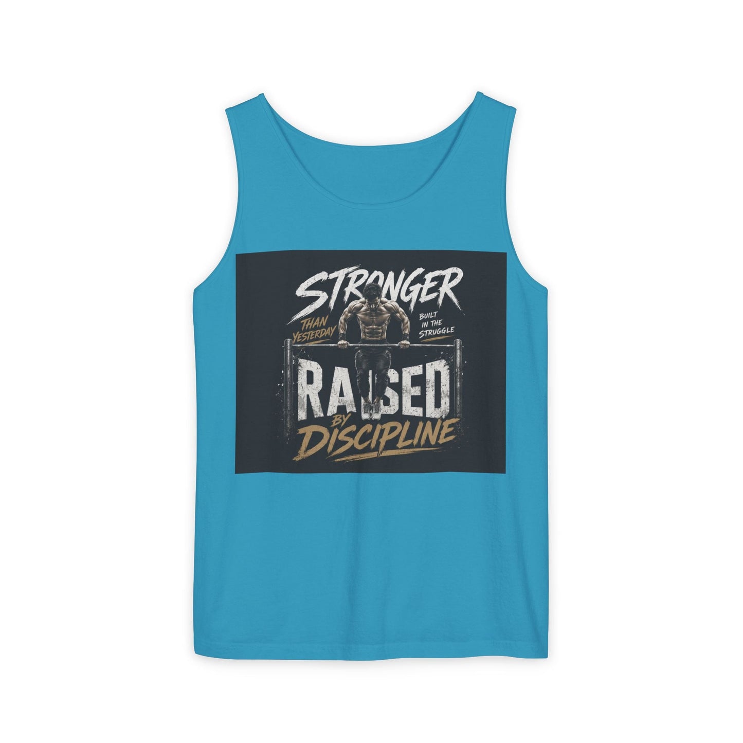 Raised By Discipline Tank Top — Stronger Motivational Gym Tee Printify