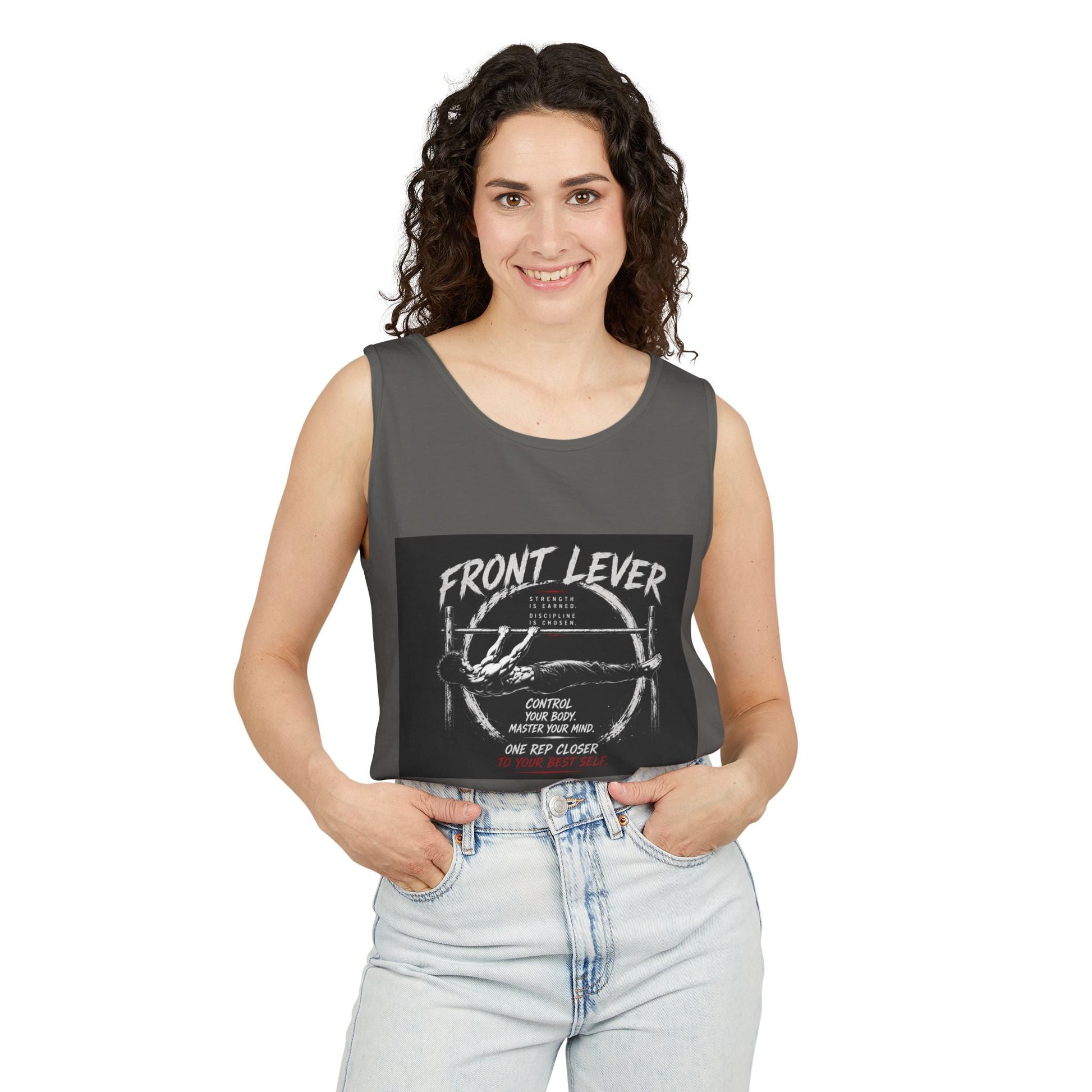 Front Lever Vintage Gym Tank Top — Calisthenics Training Shirt Printify