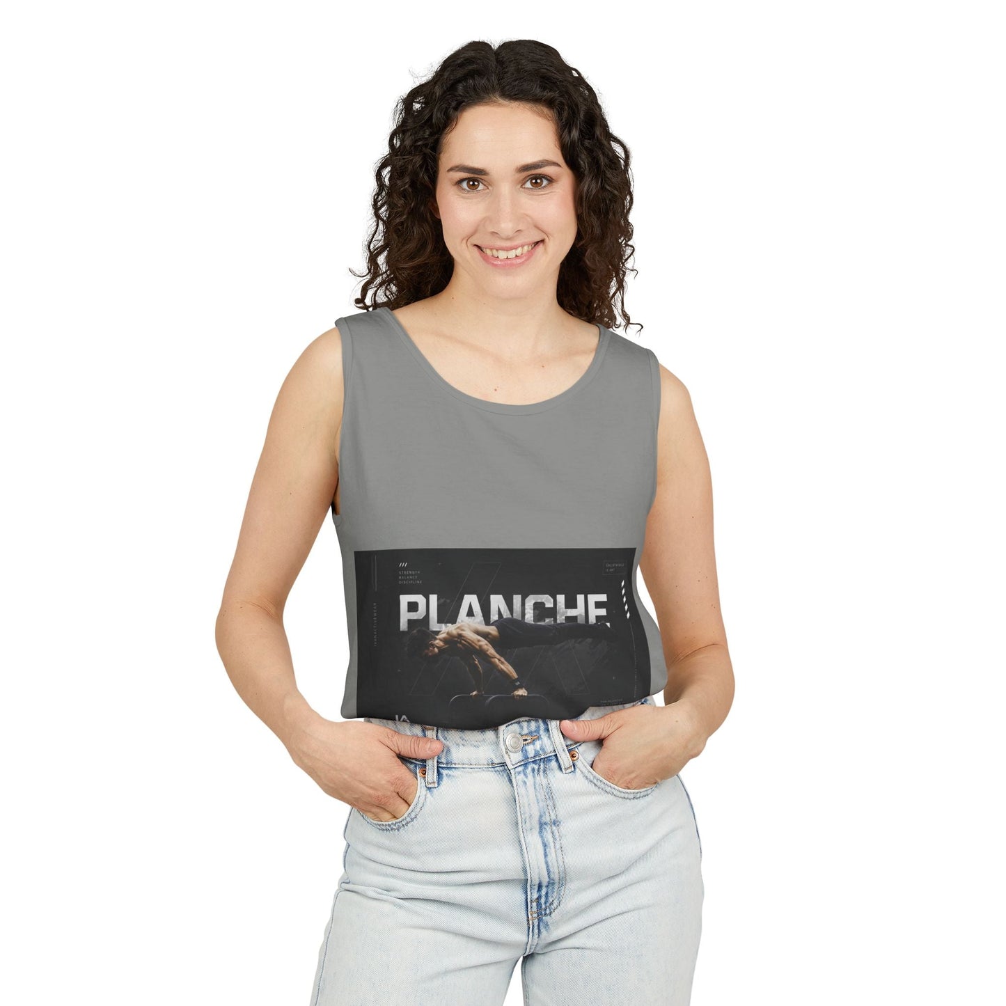 Planches Surfer Graphic Tank Top — Vintage Surf Photo "Planche" Printify