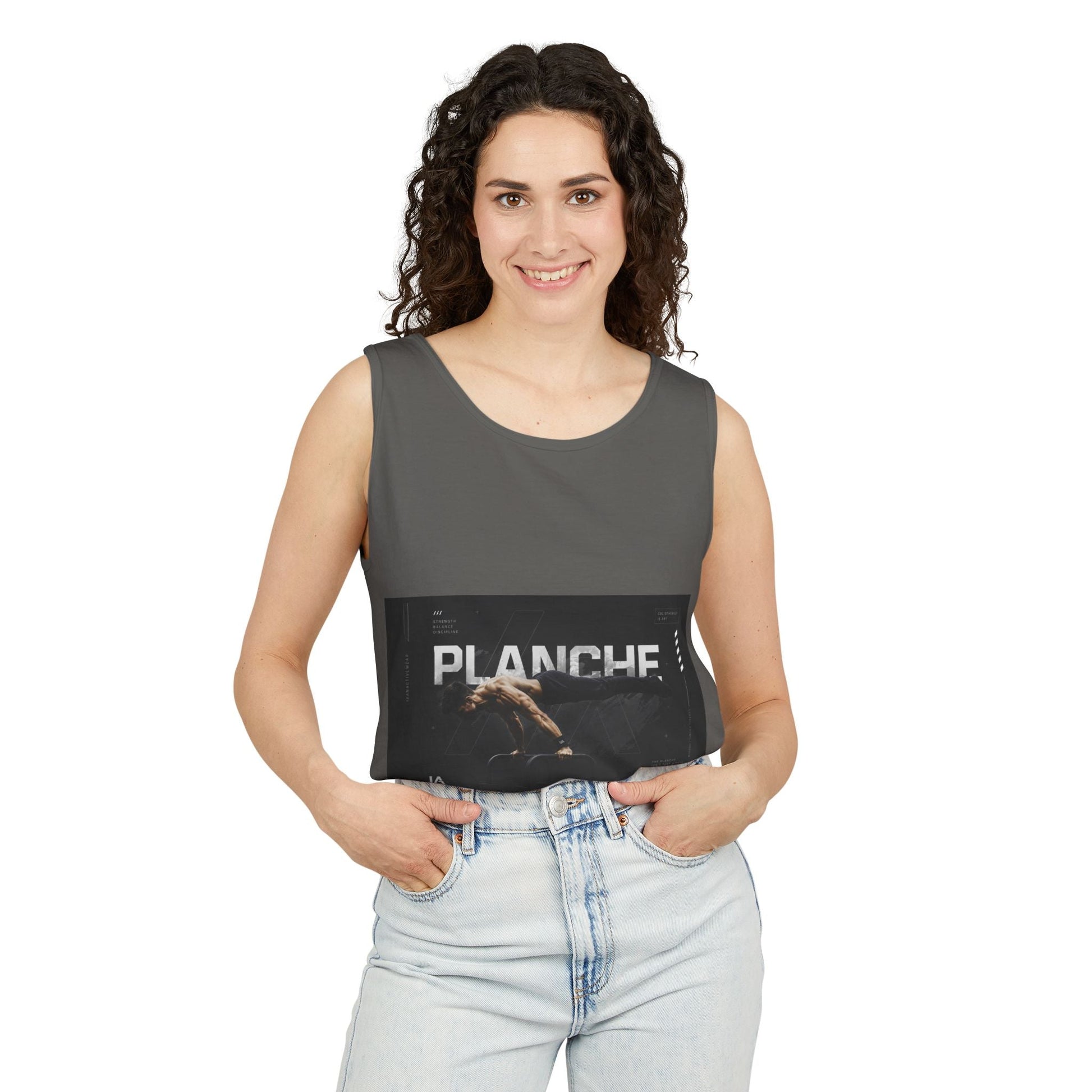 Planches Surfer Graphic Tank Top — Vintage Surf Photo "Planche" Printify