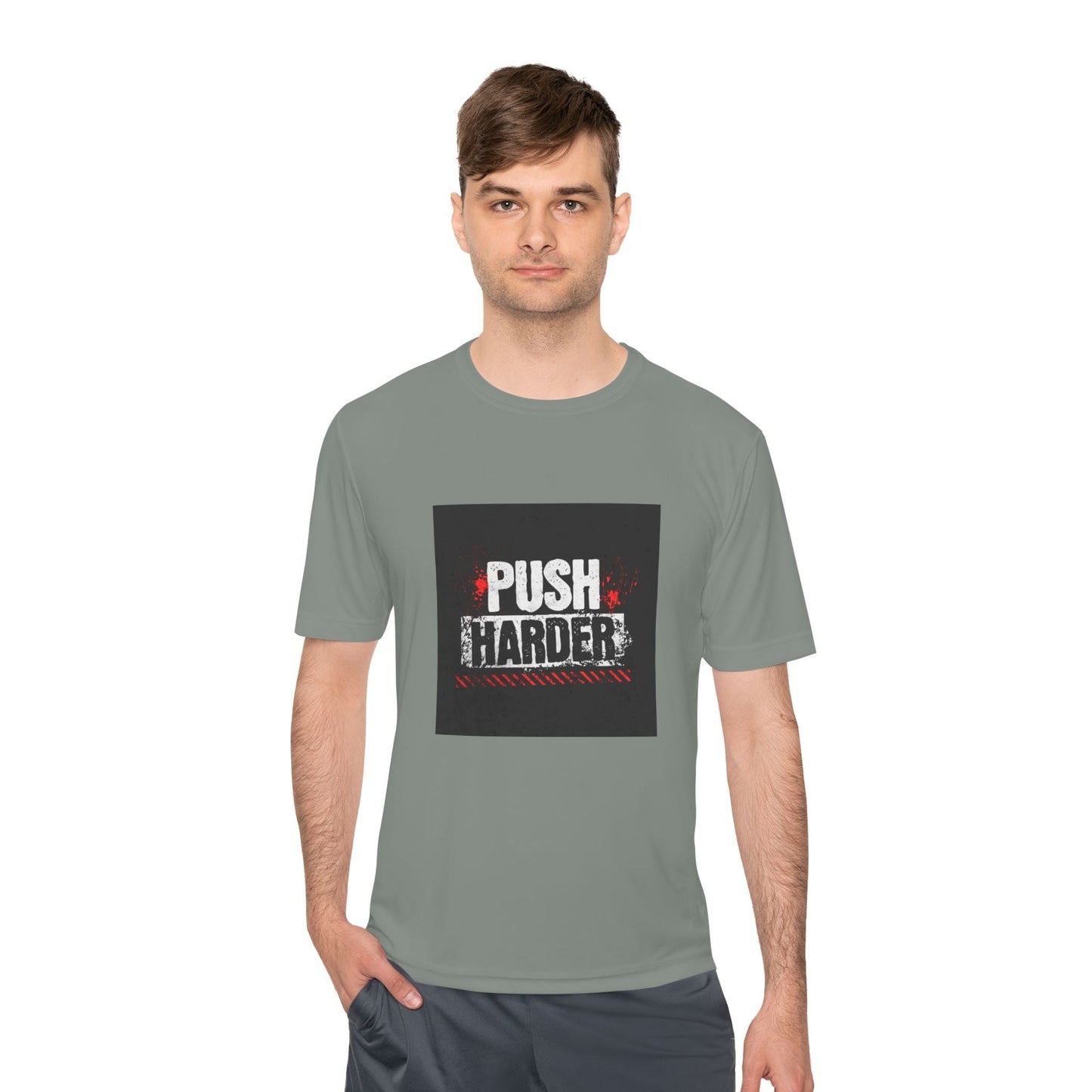 Push Harder Performance Tee — Motivational Gym Workout Shirt Printify