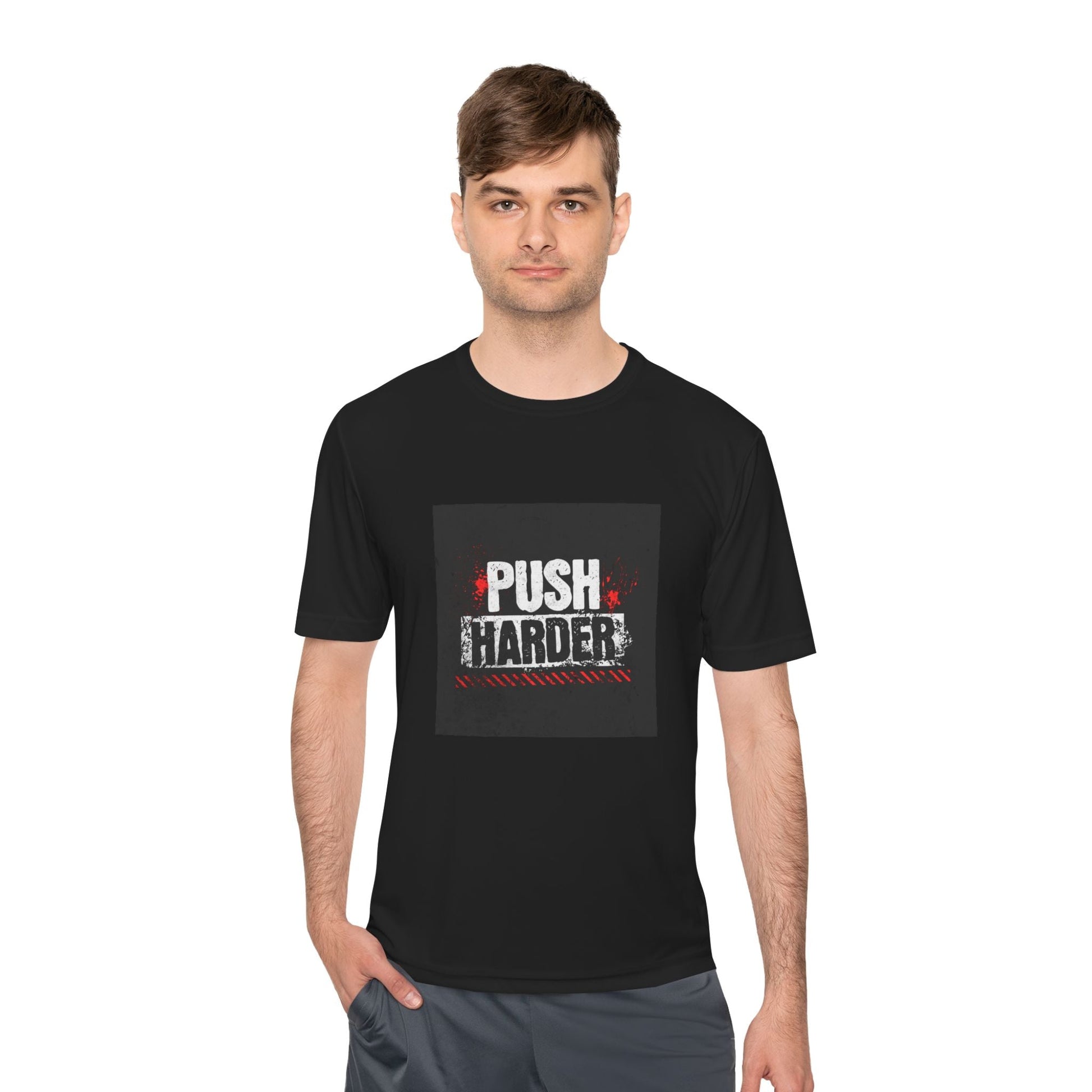 Push Harder Performance Tee — Motivational Gym Workout Shirt Printify