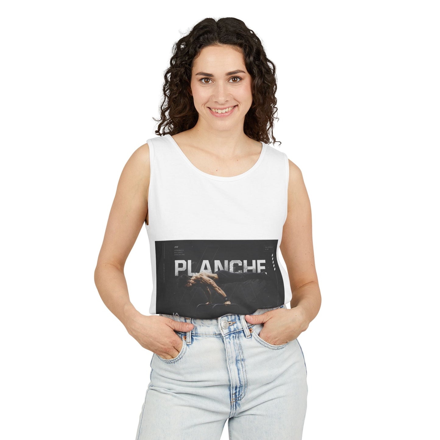 Planches Surfer Graphic Tank Top — Vintage Surf Photo "Planche" Printify