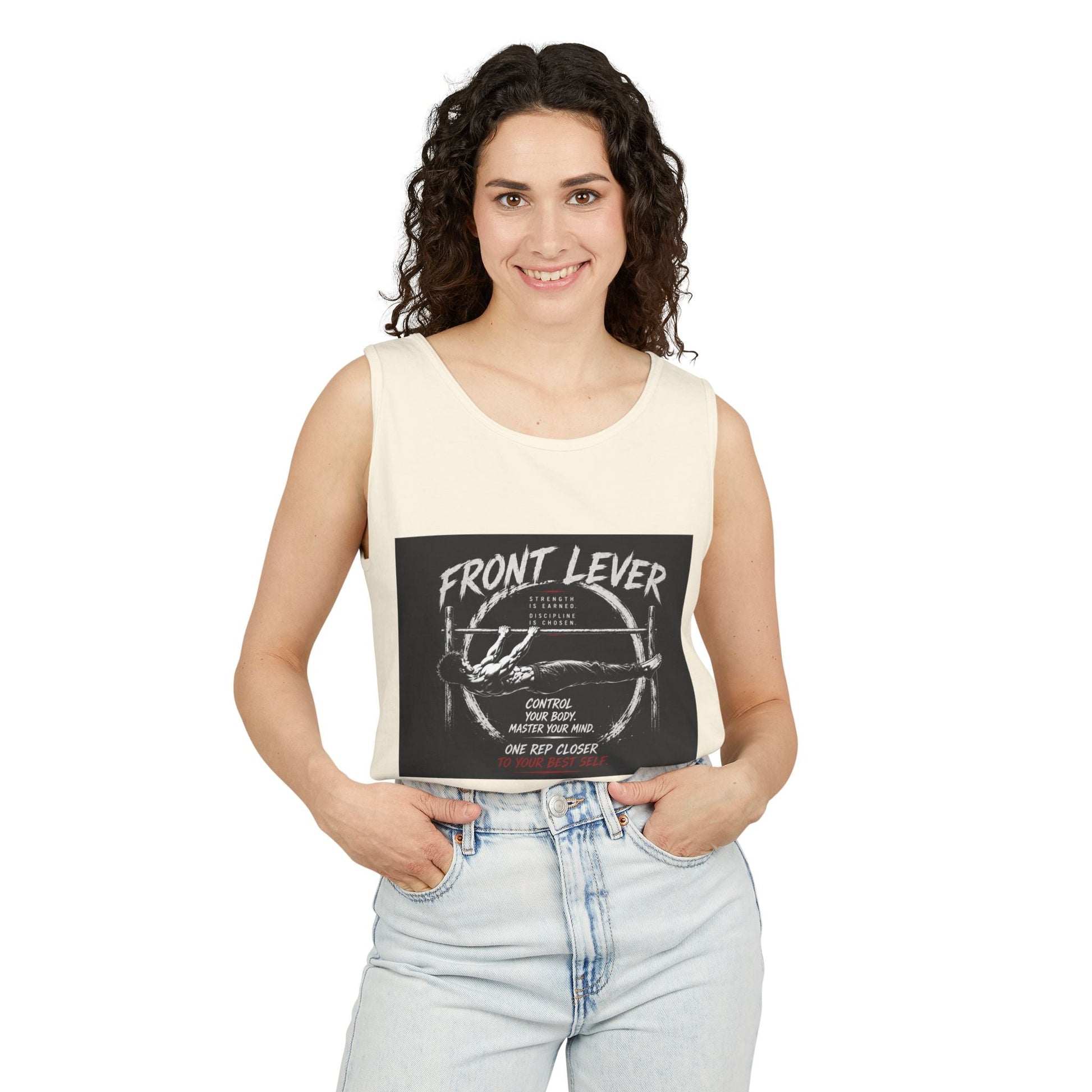Front Lever Vintage Gym Tank Top — Calisthenics Training Shirt Printify