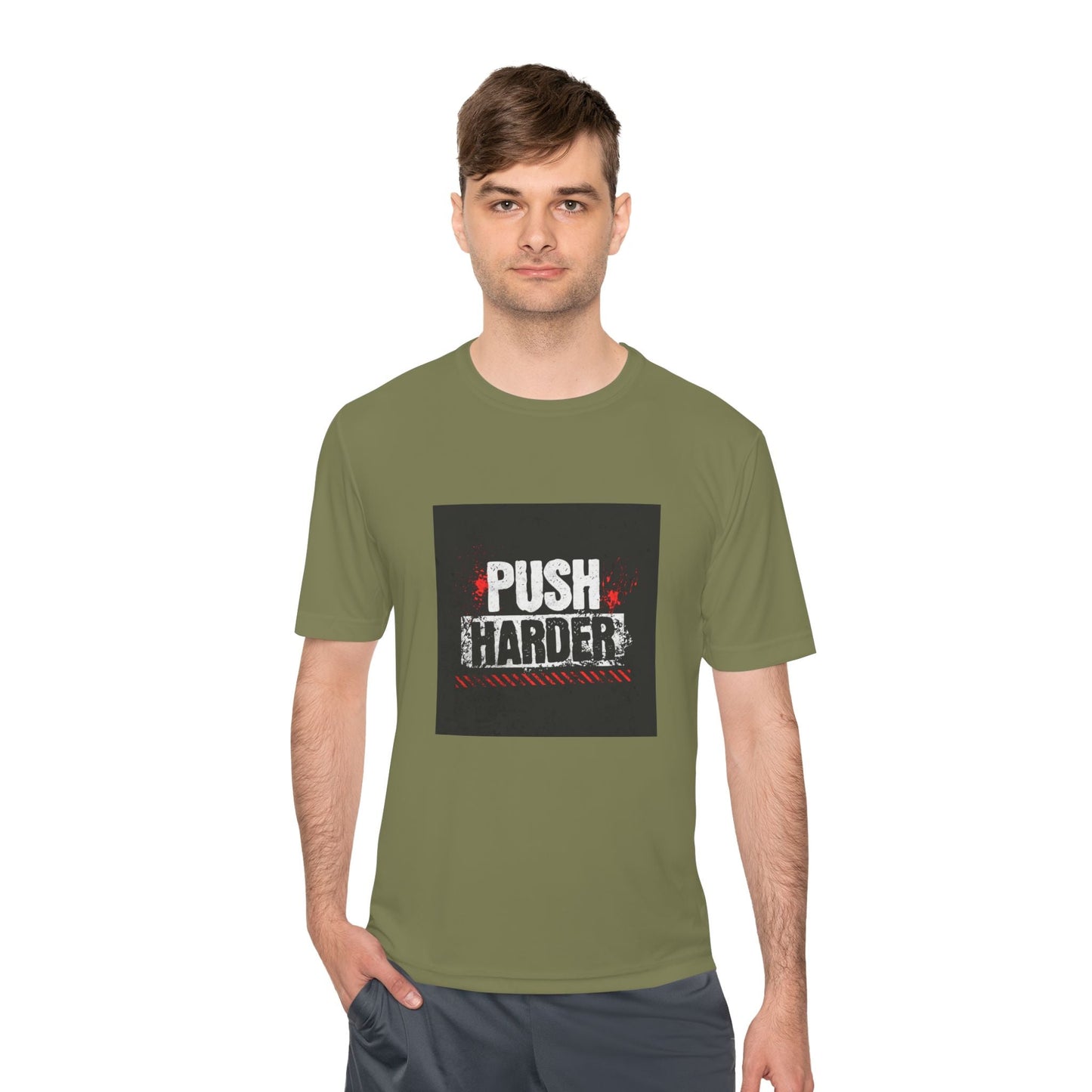 Push Harder Performance Tee — Motivational Gym Workout Shirt Printify