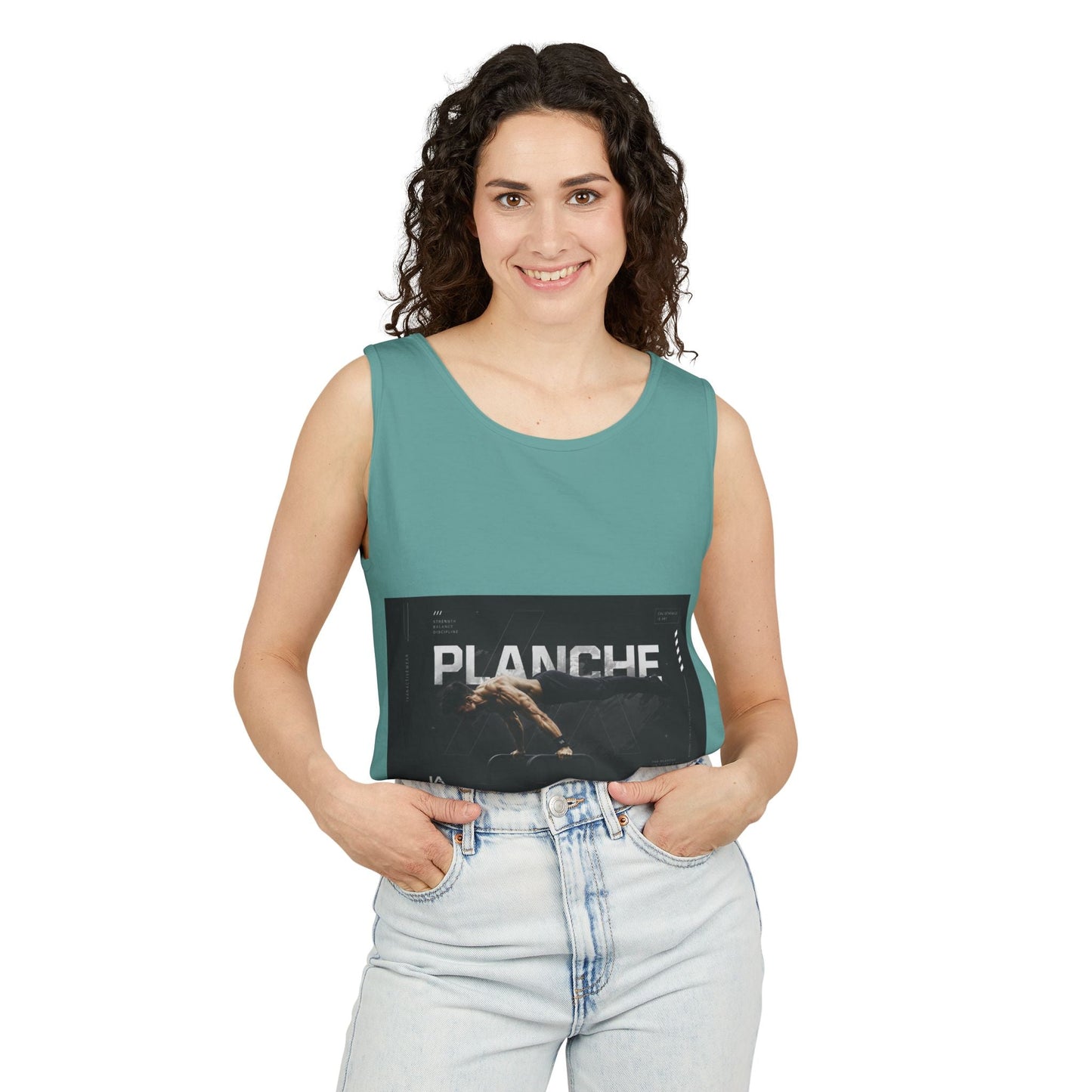 Planches Surfer Graphic Tank Top — Vintage Surf Photo "Planche" Printify