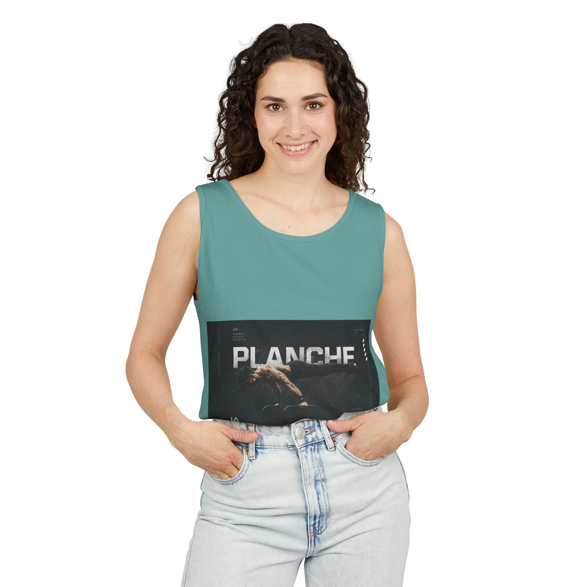 Planches Surfer Graphic Tank Top — Vintage Surf Photo "Planche" Printify