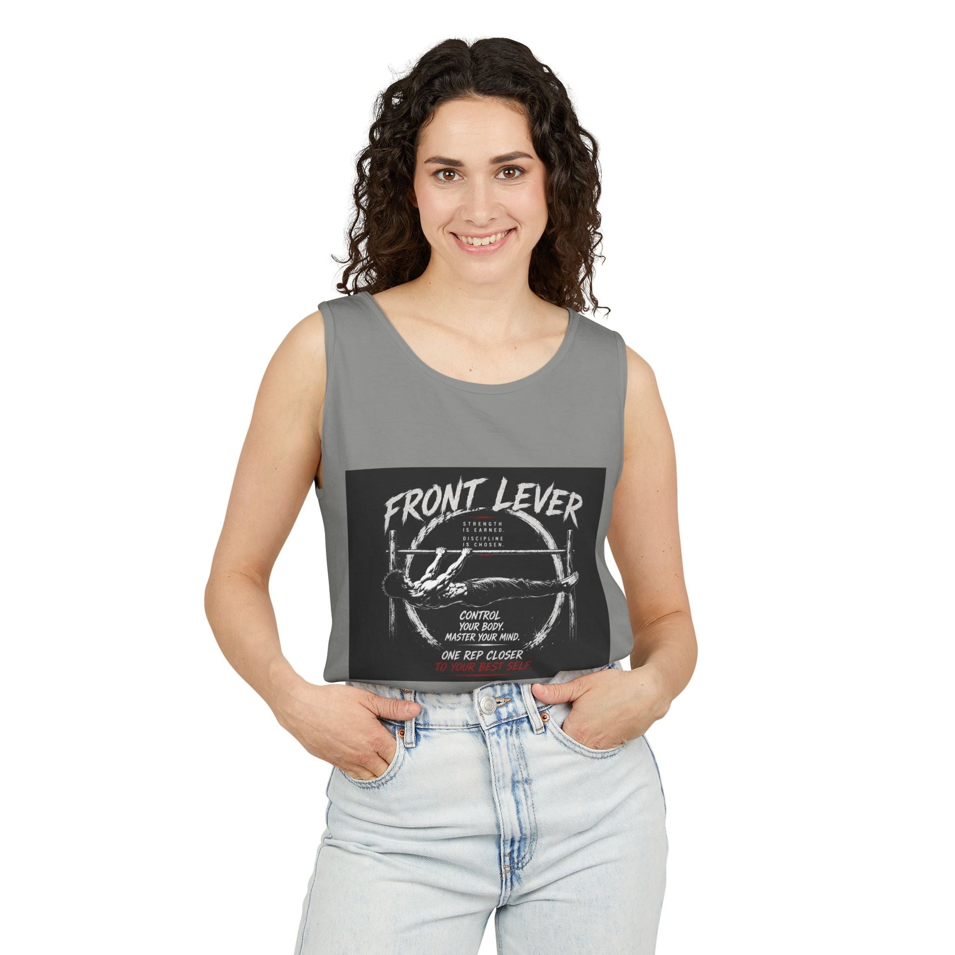 Front Lever Vintage Gym Tank Top — Calisthenics Training Shirt Printify