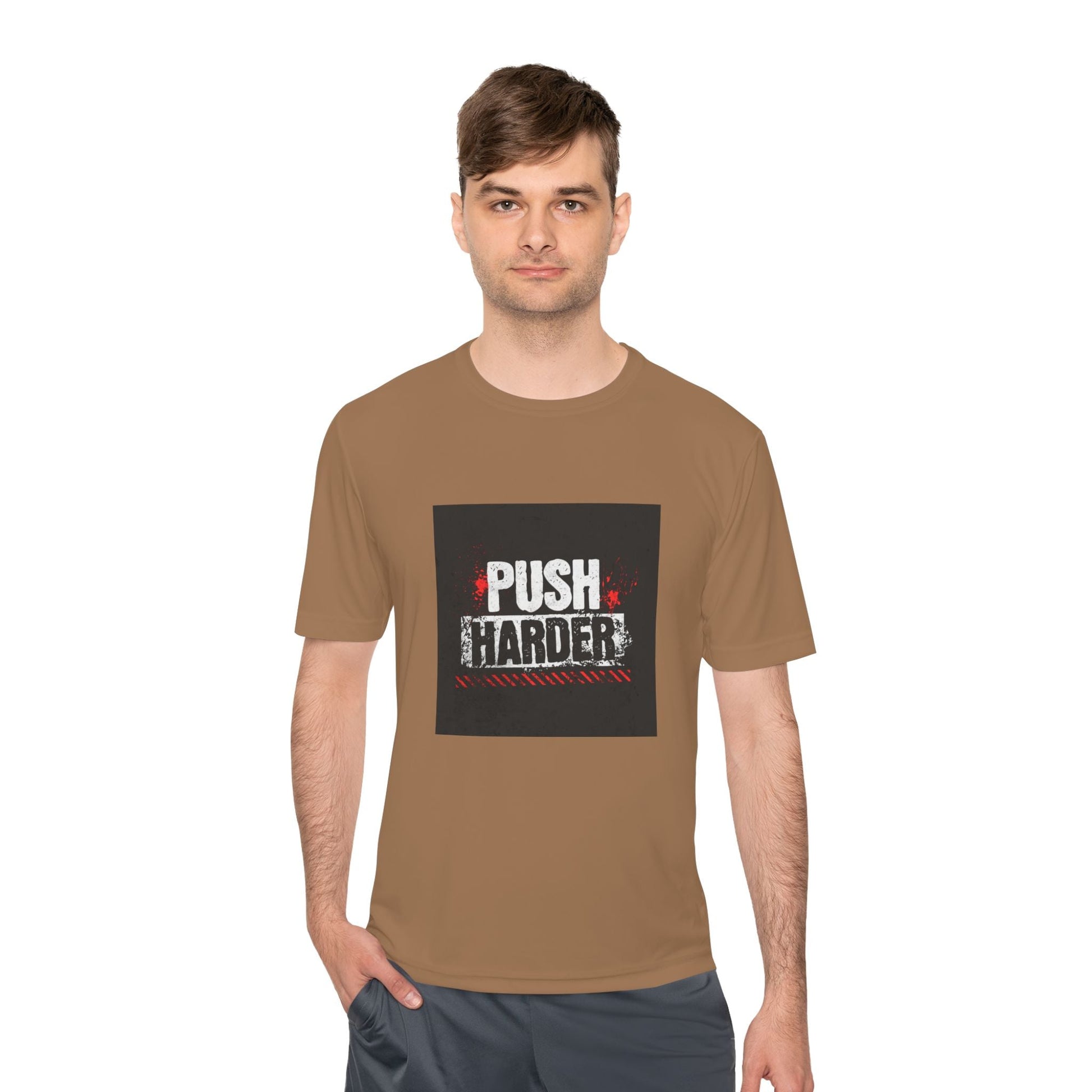 Push Harder Performance Tee — Motivational Gym Workout Shirt Printify