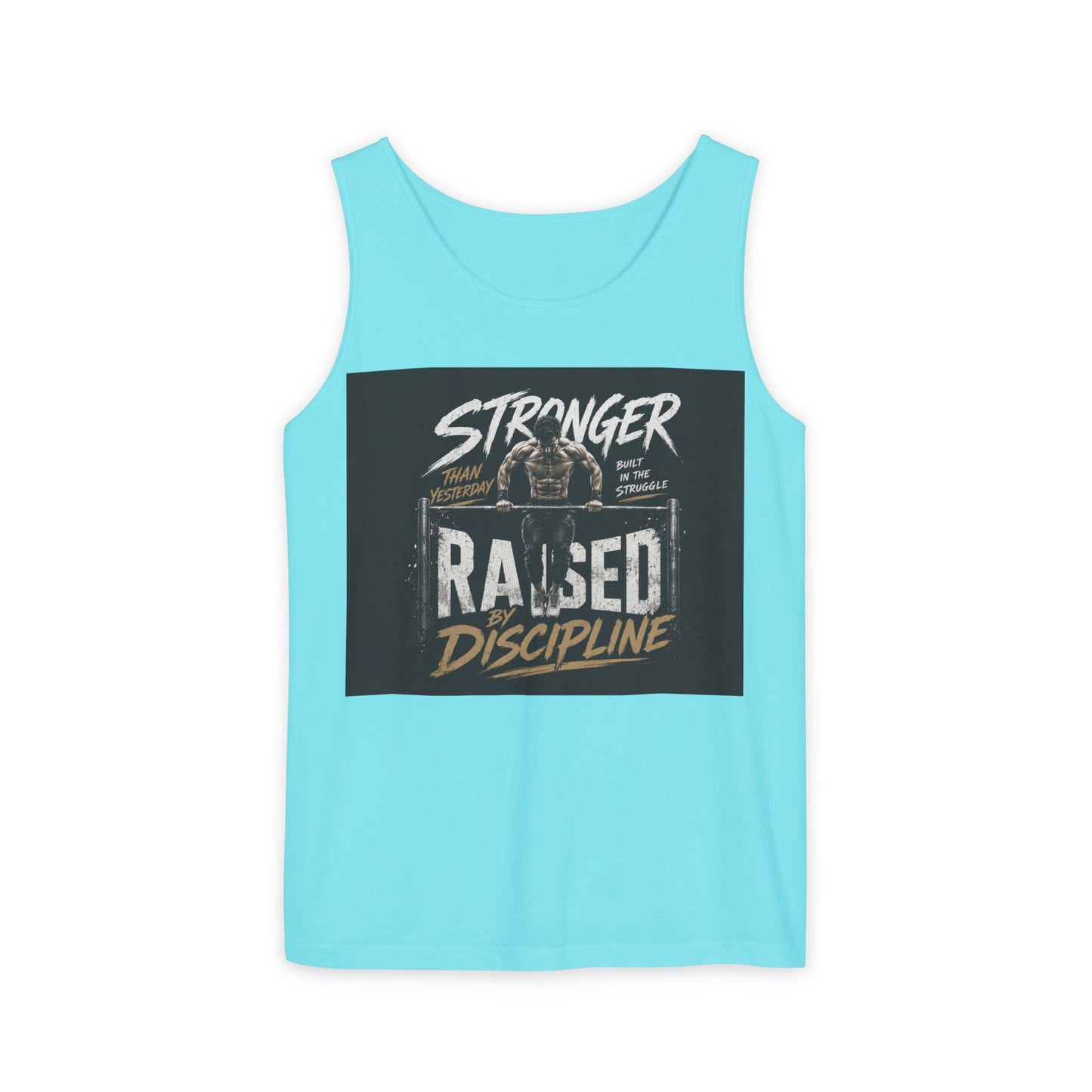 Raised By Discipline Tank Top — Stronger Motivational Gym Tee Printify