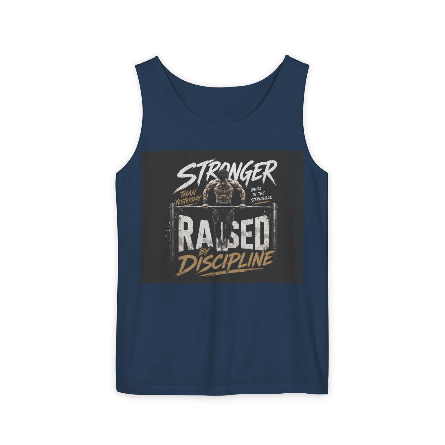 Raised By Discipline Tank Top — Stronger Motivational Gym Tee Printify
